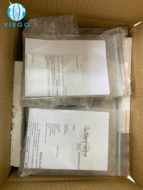 Wood Pellet samples with bubble wrap and foam packaging